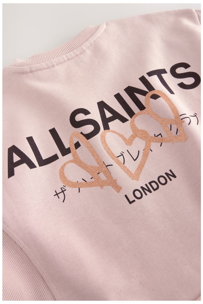 Kids' Heart Graphic Sweatshirt & Shorts Set, Alternate, color, LIGHT PINK