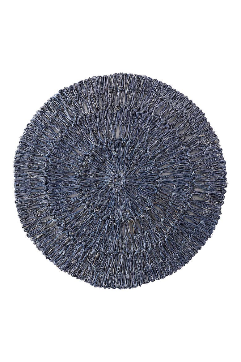 Set of 4 Straw Loop Placemats, Alternate, color, DELFT BLUE