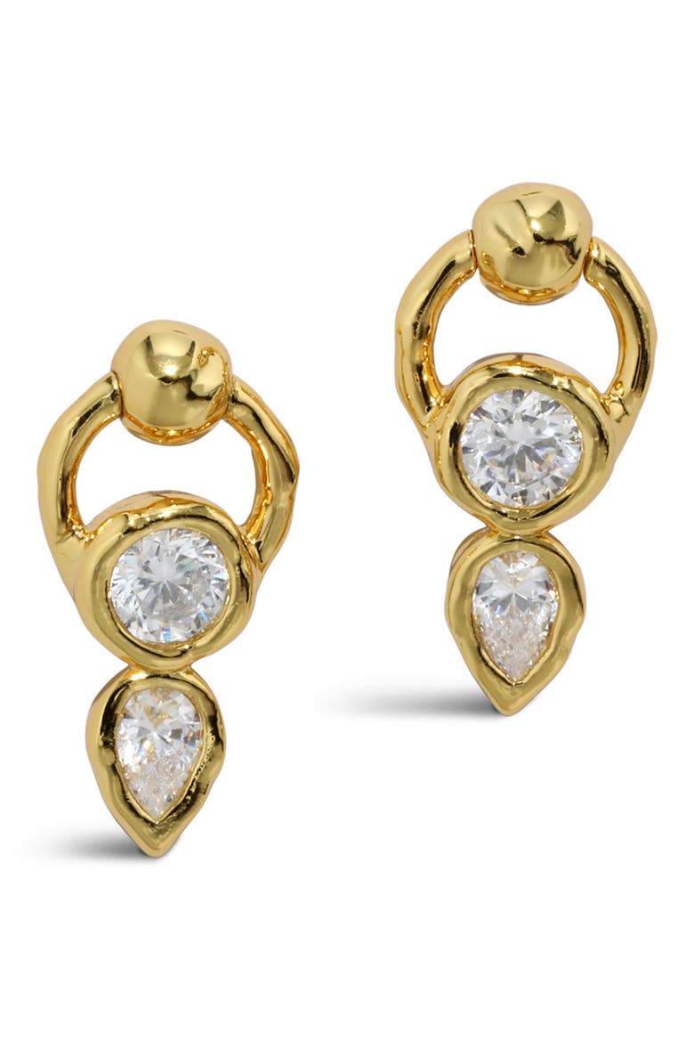 Asterales Cubic Zirconia Circle Post Earrings, Main, color, STONES