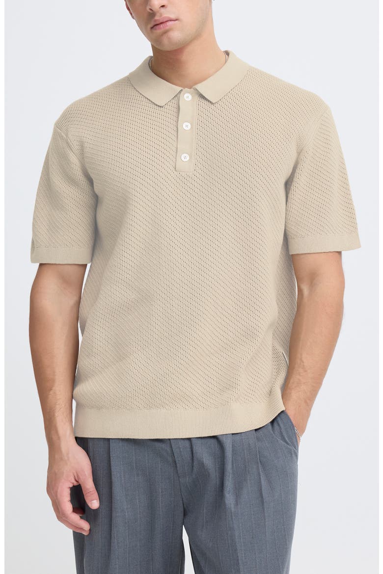 Knit Polo, Main, color, ISLAND FOSSIL