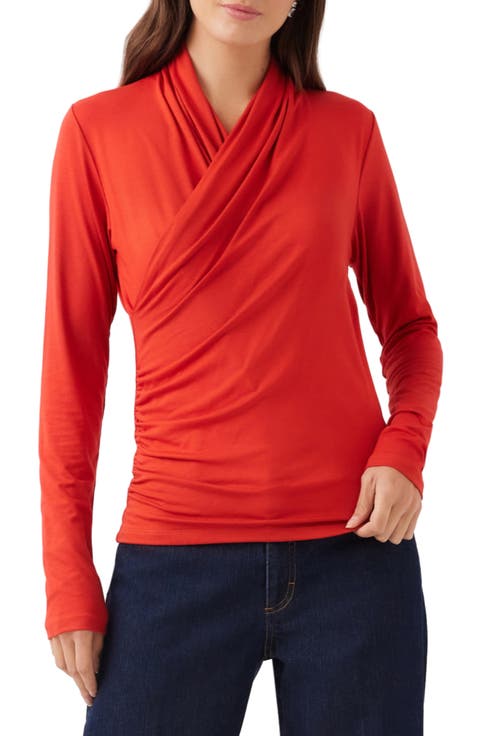 Crossover Side Shirred Top