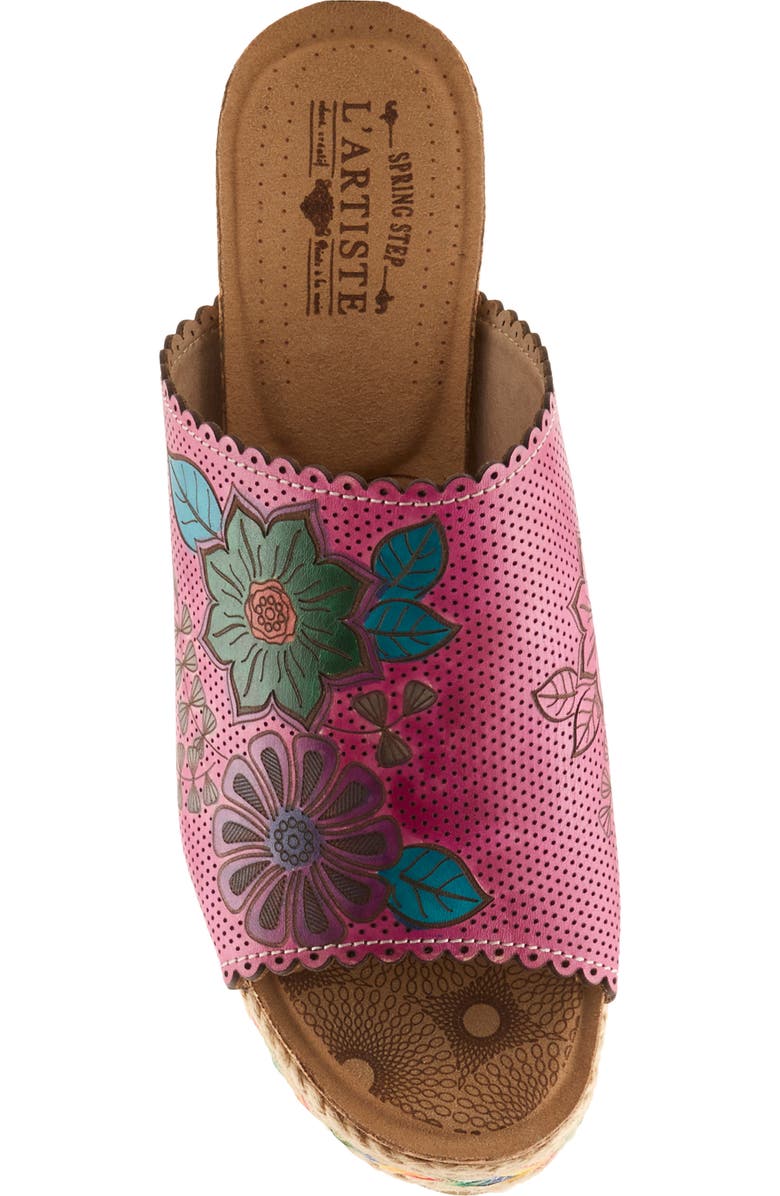 L'Artiste by Spring Step Delraybeach Espadrille Platform Wedge Slide Sandal, Alternate, color, Fuchsia Multi