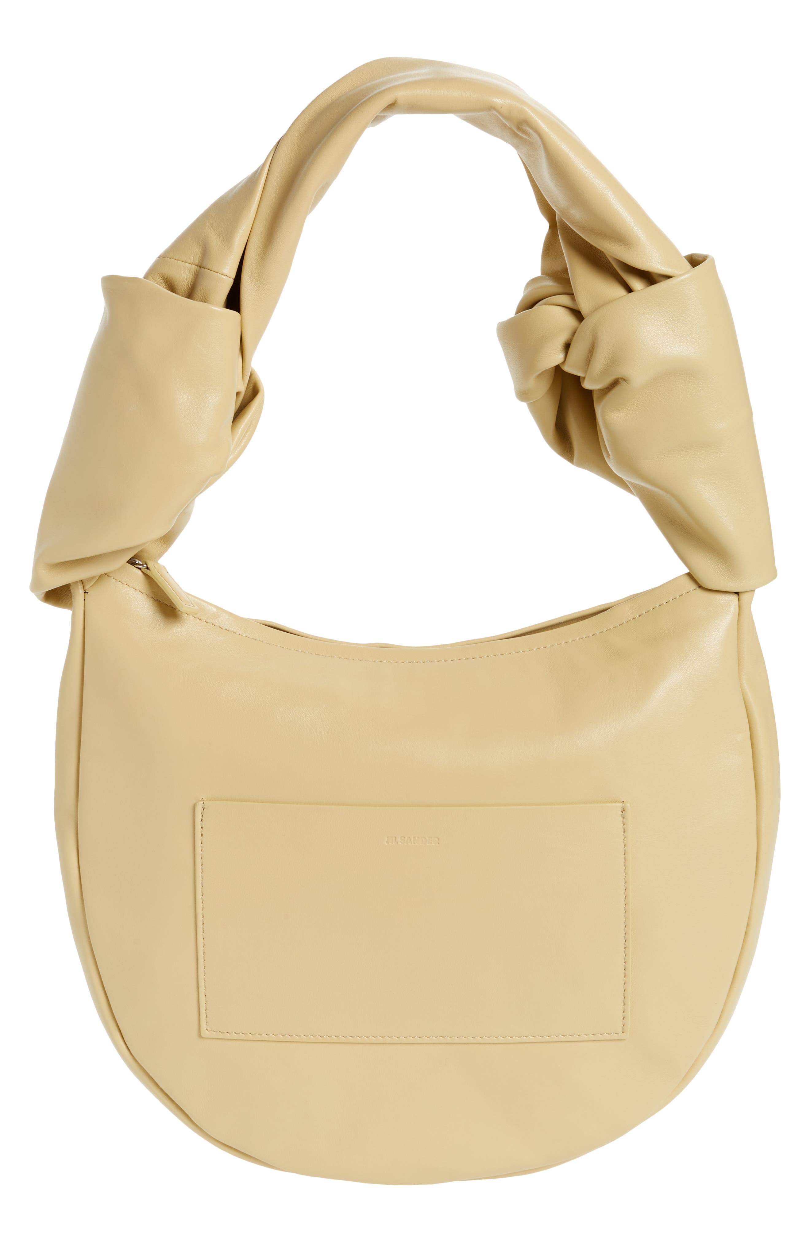 Jil Sander Twisted Lambskin Leather Shoulder Bag, Main, color, 