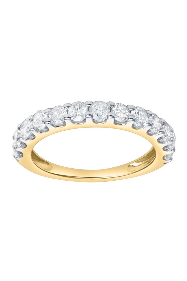Aria 14K Gold Round Diamond Studded Half Eternity Band Ring - 1 ct, Main, color, 14K Yellow Gold