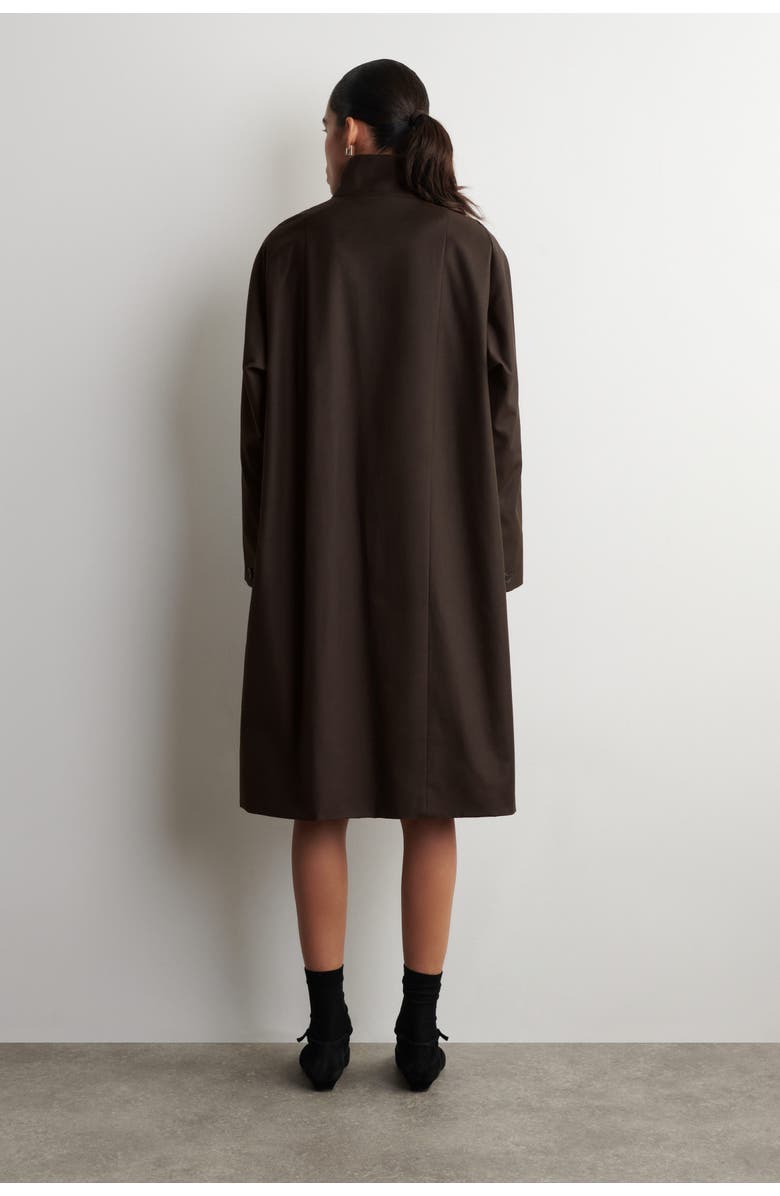 COS Oversized Mock-Neck Coat, Alternate, color, Dark Brown