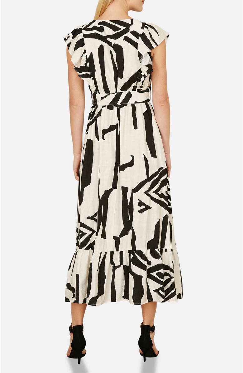 Yumi Abstract Print Viscose Midi Dress, Alternate, color, Beige