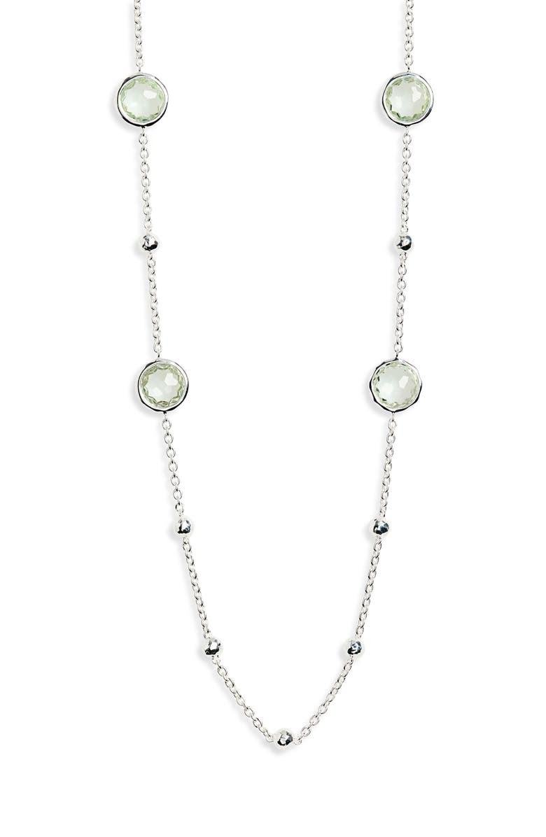 Ippolita Lollipop<sup>®</sup> Ball & Stone Station Necklace, Main, color, Silver/ Garnet