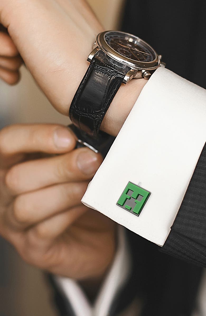 Cufflinks, Inc. Minecraft Creeper Cuff Links, Alternate, color, Green