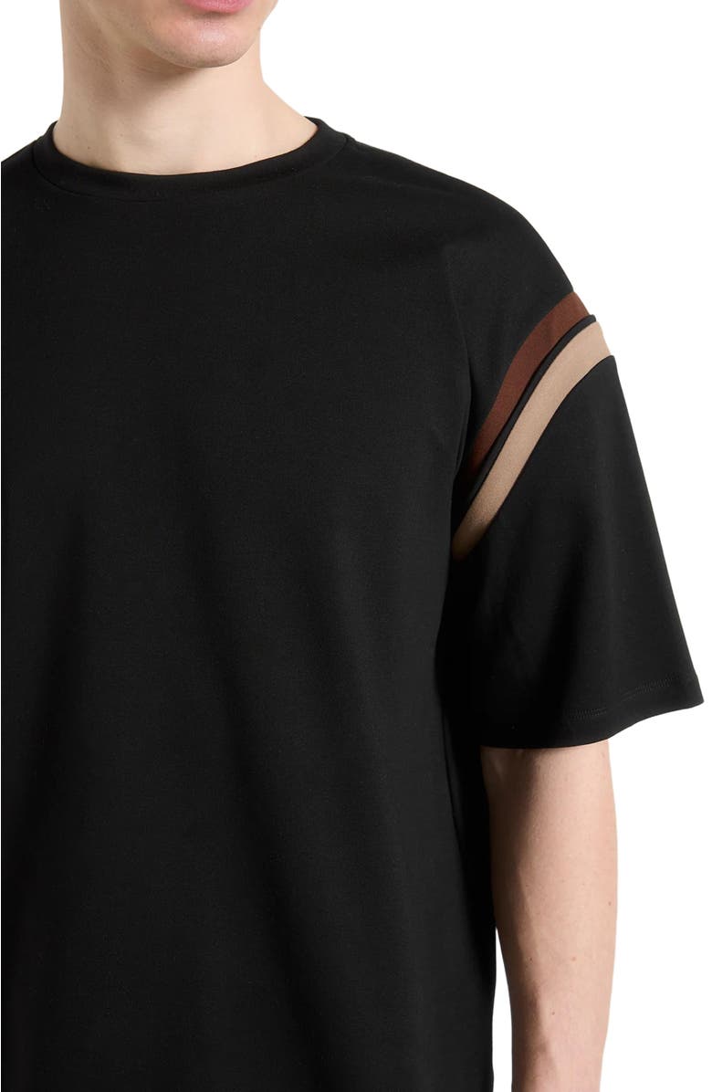 Manière De Voir Georges Varsity Cotton T-Shirt, Alternate, color, Black