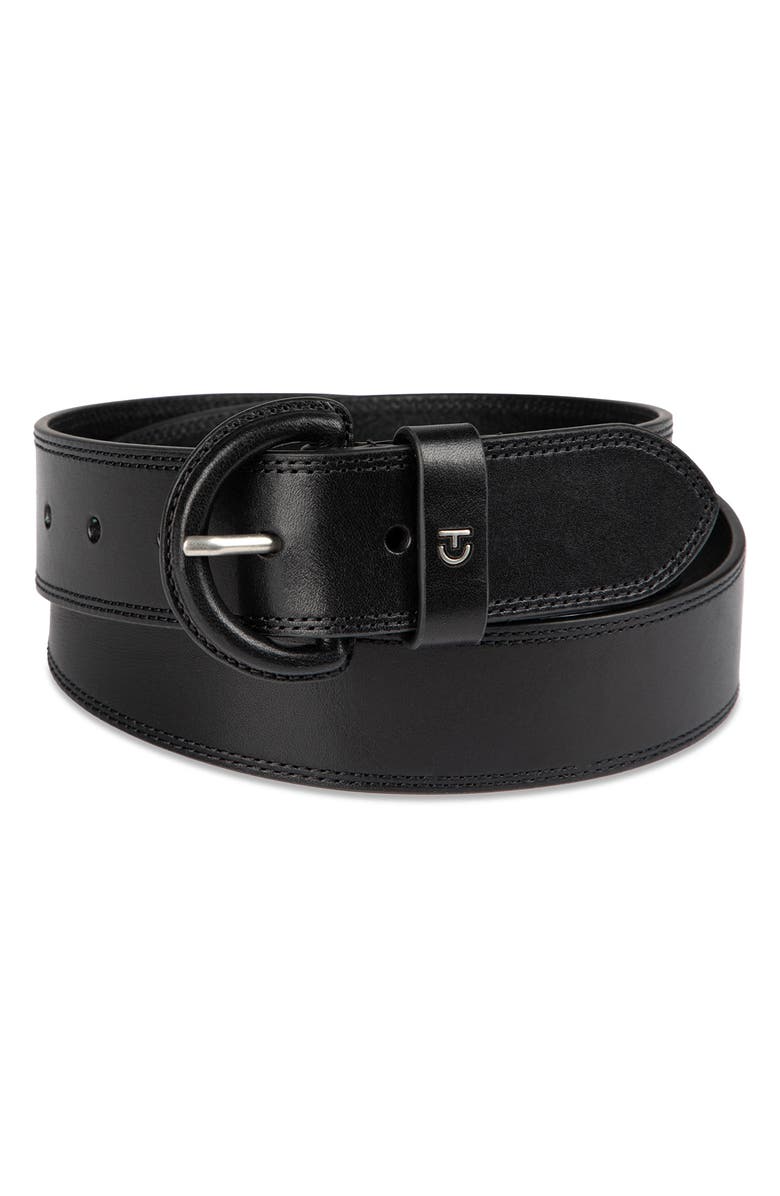 Cole Haan Covered Buckle Leather Belt, Alternate, color,