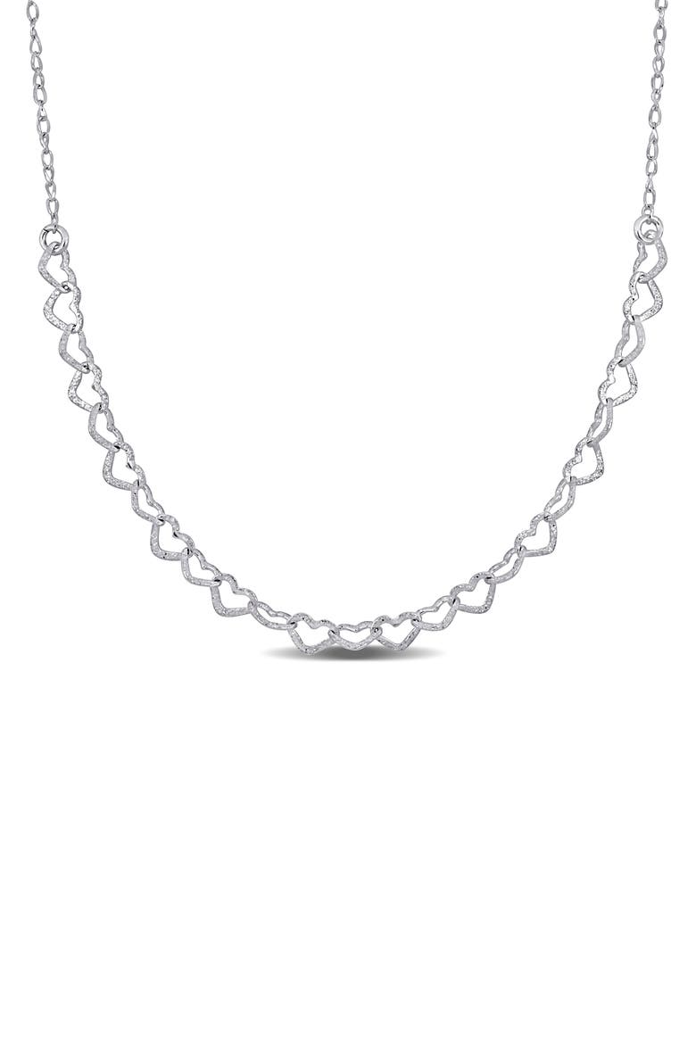 4.5mm Heart Link Necklace, Main, color, SILVER