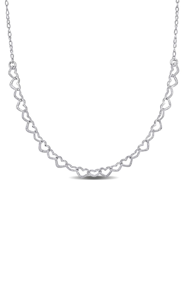 DELMAR 4.5mm Heart Link Necklace, Main, color, Silver