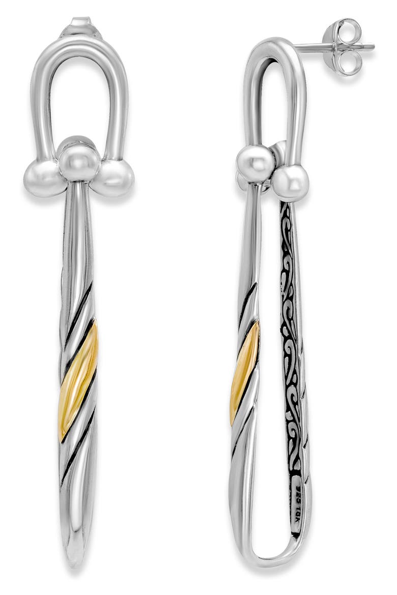 Elongated Drop Earrings, Main, color, SILVER AND GOLD