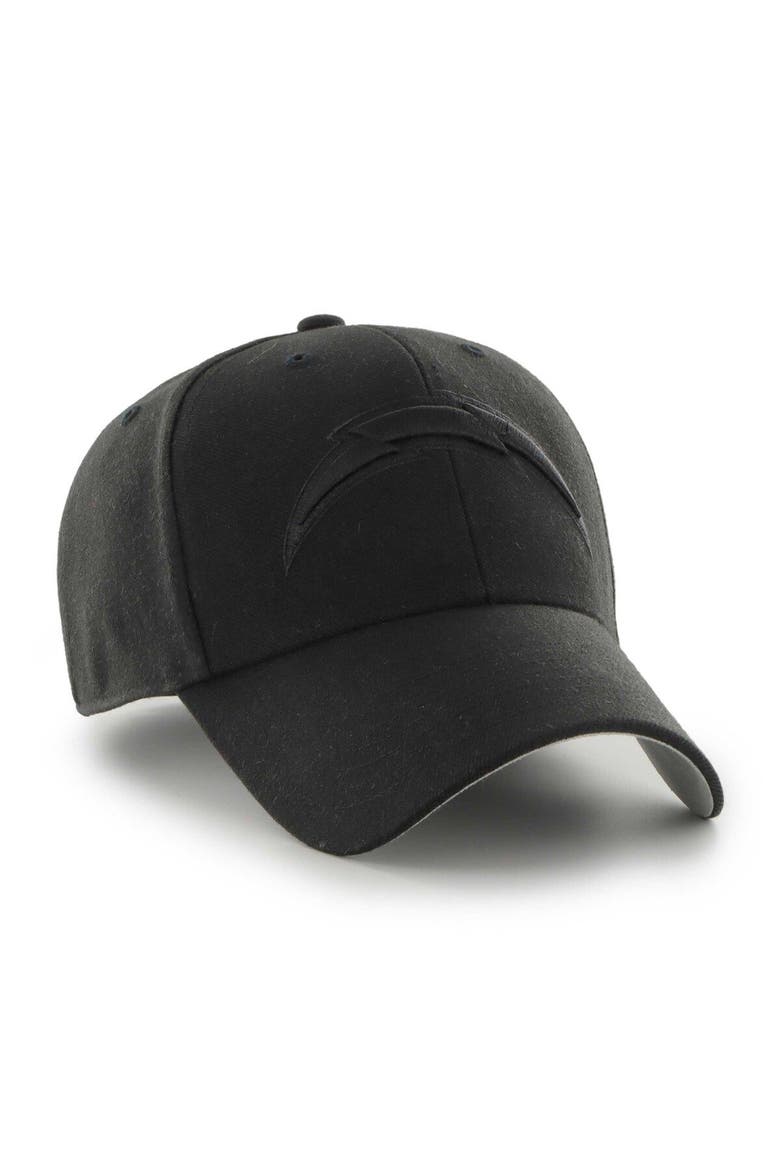 Men's '47 Black Los Angeles Chargers  Tonal MVP Adjustable Hat, Alternate, color, Black