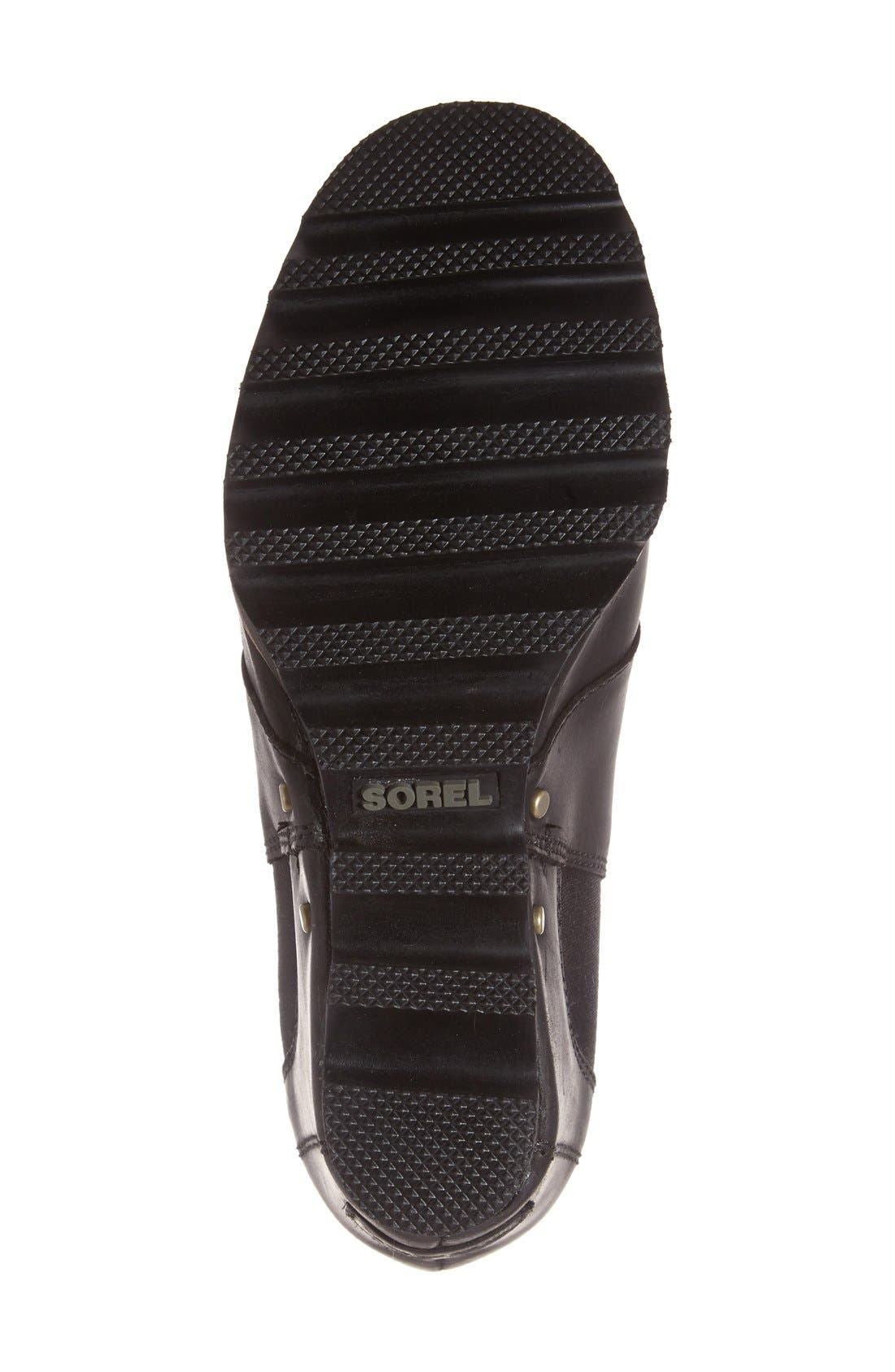 'Lea' Waterproof Wedge Bootie, Alternate, color, BLACK