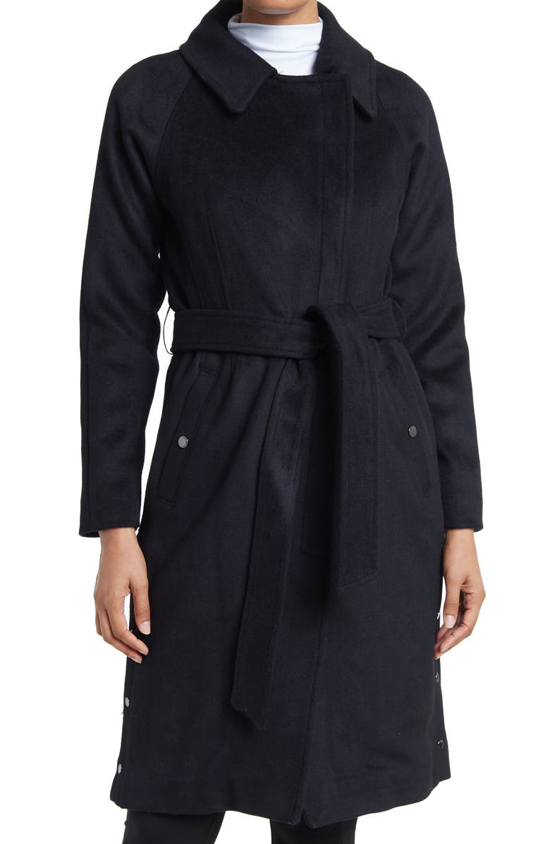 Marc New York Asymmetrical Zip Melton Wool Coat, Main, color,