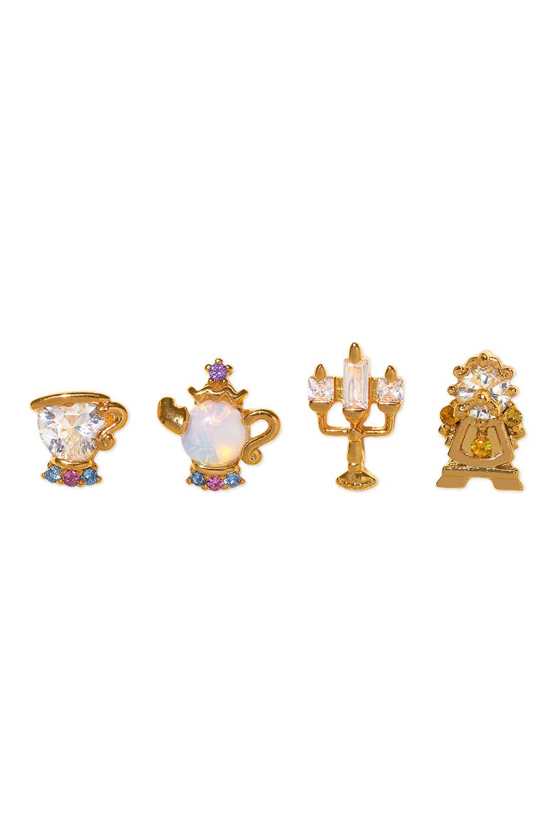 Disney Be Our Guest Stud Earrings Set, Main, color, GOLD