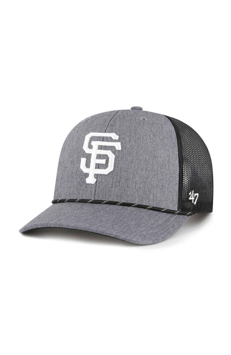 '47 Men's '47 Charcoal San Francisco Giants Carbon Rope Trucker Adjustable Hat, Main, color, Charcoal