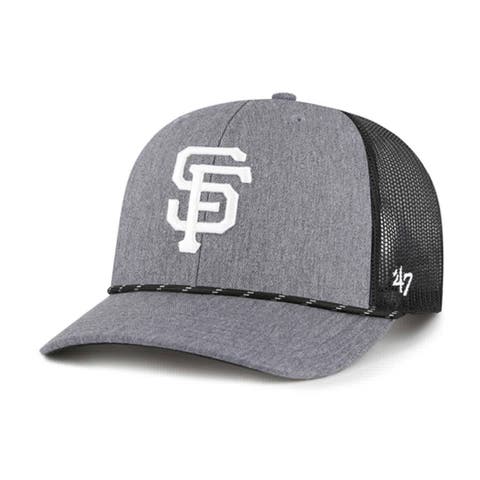 Men's '47 Charcoal San Francisco Giants Carbon Rope Trucker Adjustable Hat