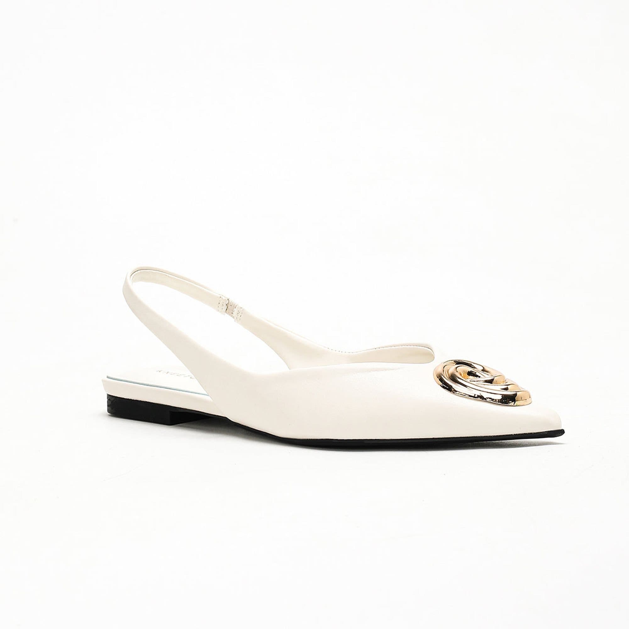 Valentina Slingback Flat, Main, color, White
