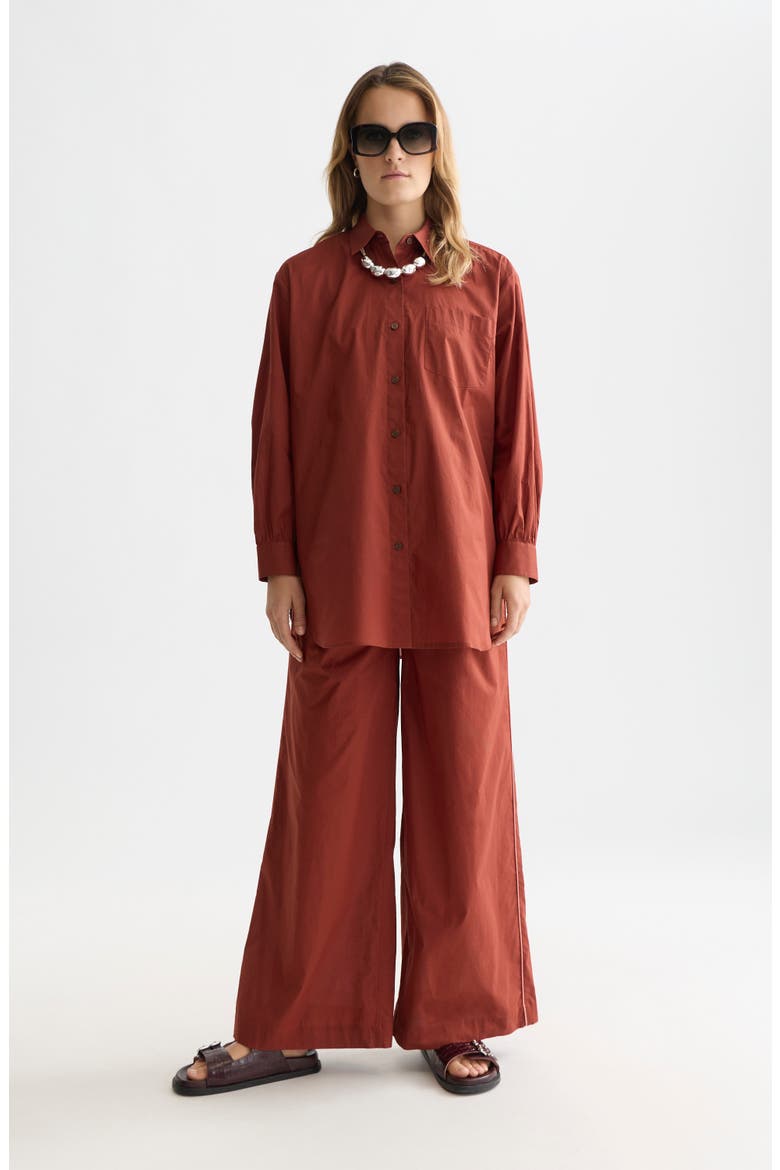 Cotton Voile Drawstring Pants, Alternate, color, BURNT HENNA