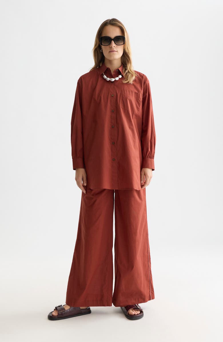 Scotch & Soda Cotton Voile Drawstring Pants, Alternate, color, Burnt Henna