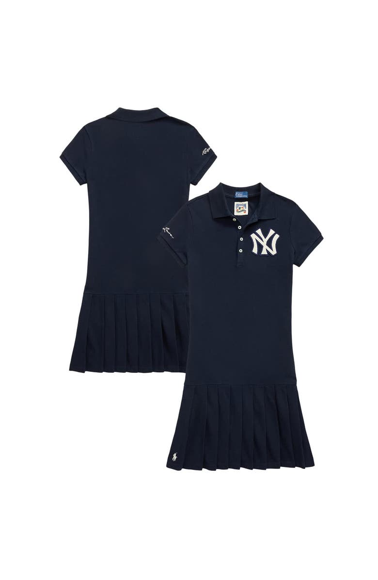 Polo Ralph Lauren Toddler Polo Ralph Lauren Navy Yankees Polo Dress, Main, color, 