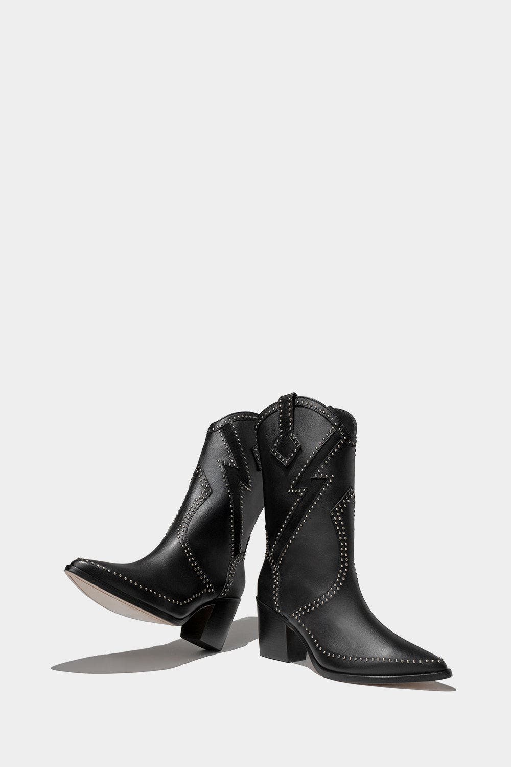 Women's Fashion Leather Boots Fred B, Alternate, color, Black
