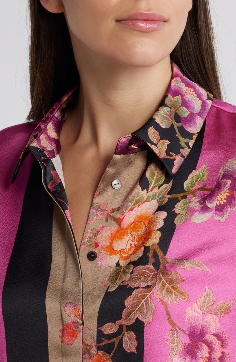 KOBI HALPERIN Sabrina Floral Button-Up Shirt, Alternate, color, Pink Multi