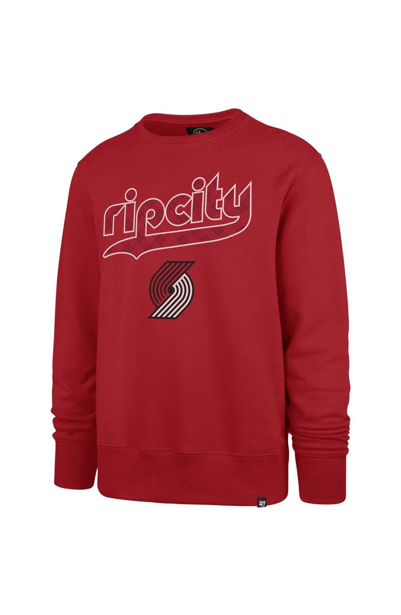'47 Men's '47 Red Portland Trail Blazers 2023/24 City Edition Postgame Headline Crew Pullover Sweatshirt, Alternate, color, 