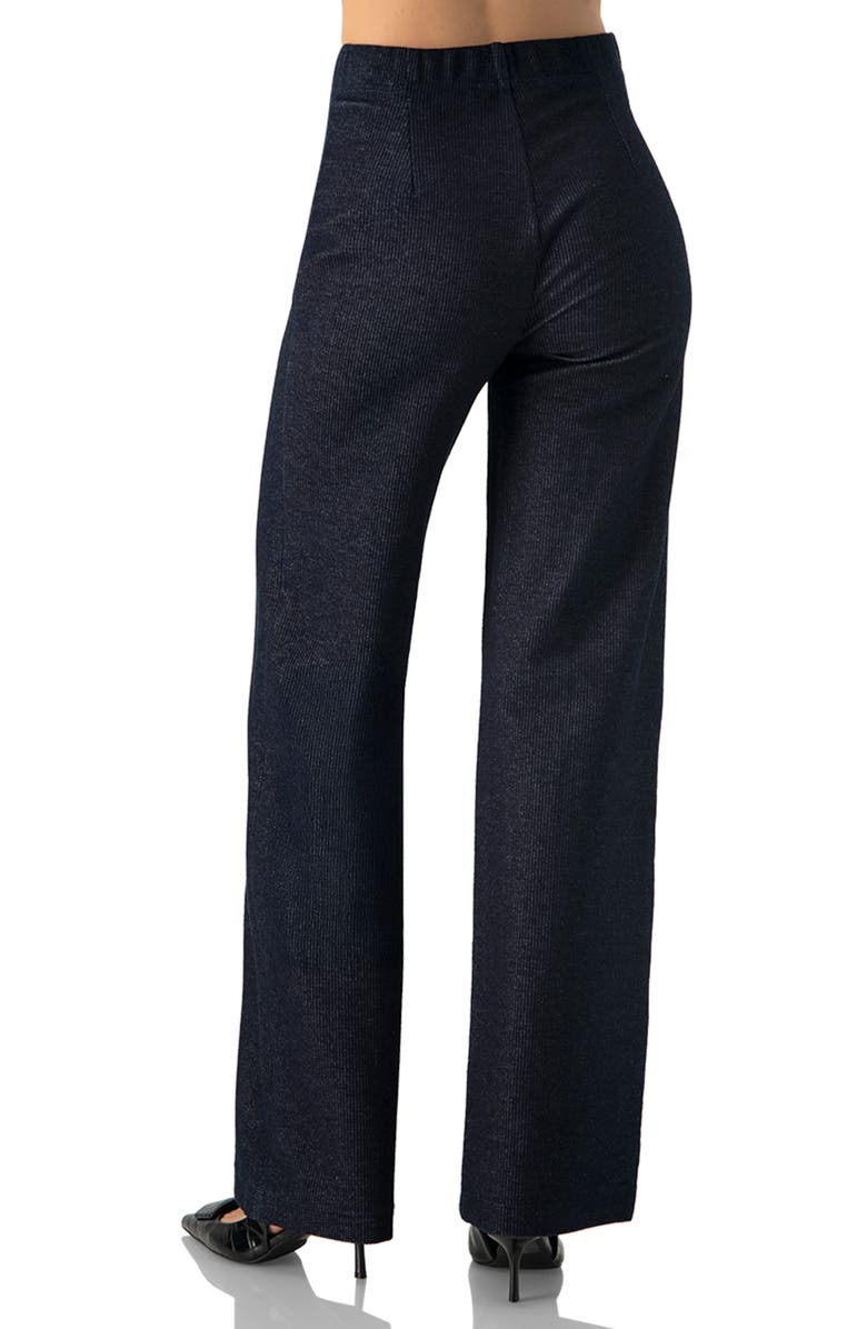 IVONNE Ribbed Wide-Leg Pants, Alternate, color, Navy Blue