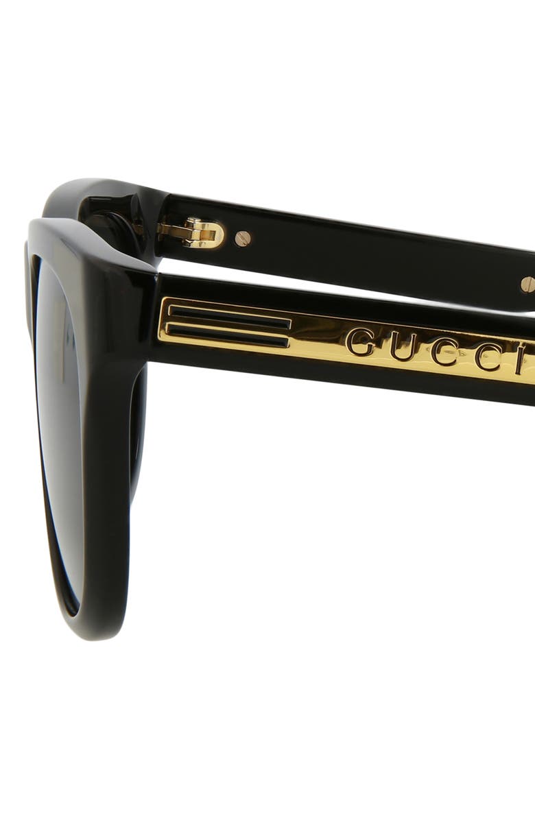Gucci 55mm Square Sunglasses, Alternate, color, Black Black Grey