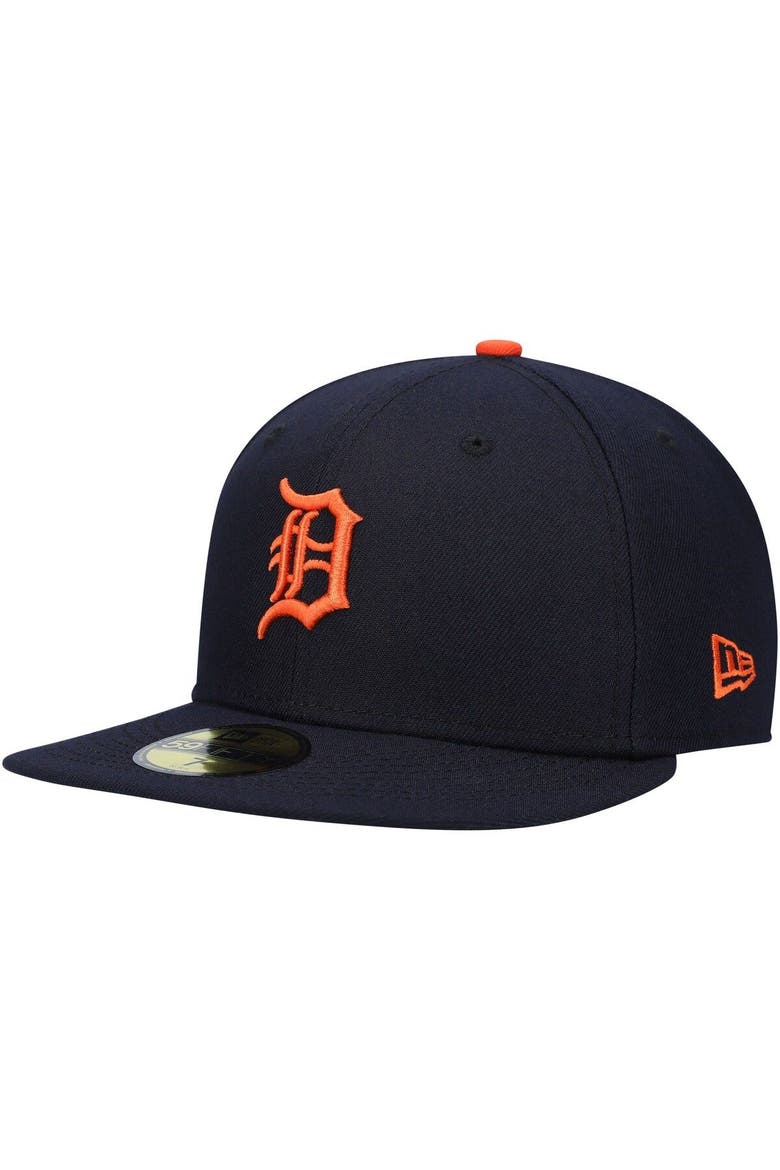 Men's New Era Navy Detroit Tigers Authentic Collection On-Field Road 59FIFTY Fitted Hat, Main, color, Navy
