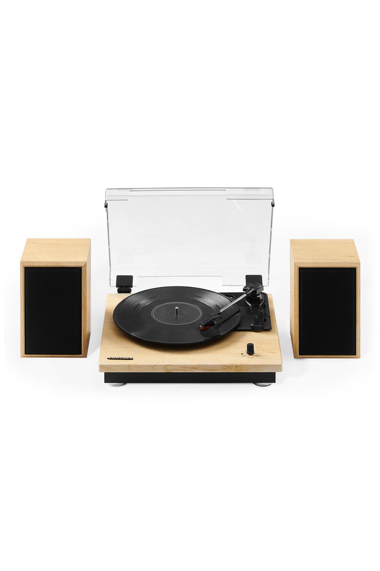 Brio 3-Speed Turntable & Bookshelf Speakers Set, Alternate, color, NATURAL