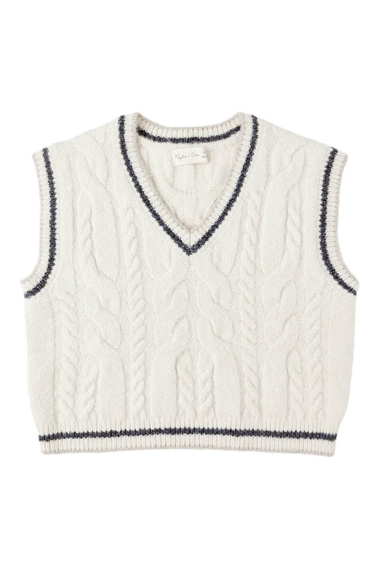 Kids' Cable Knit Sweater Vest, Main, color, NATURAL