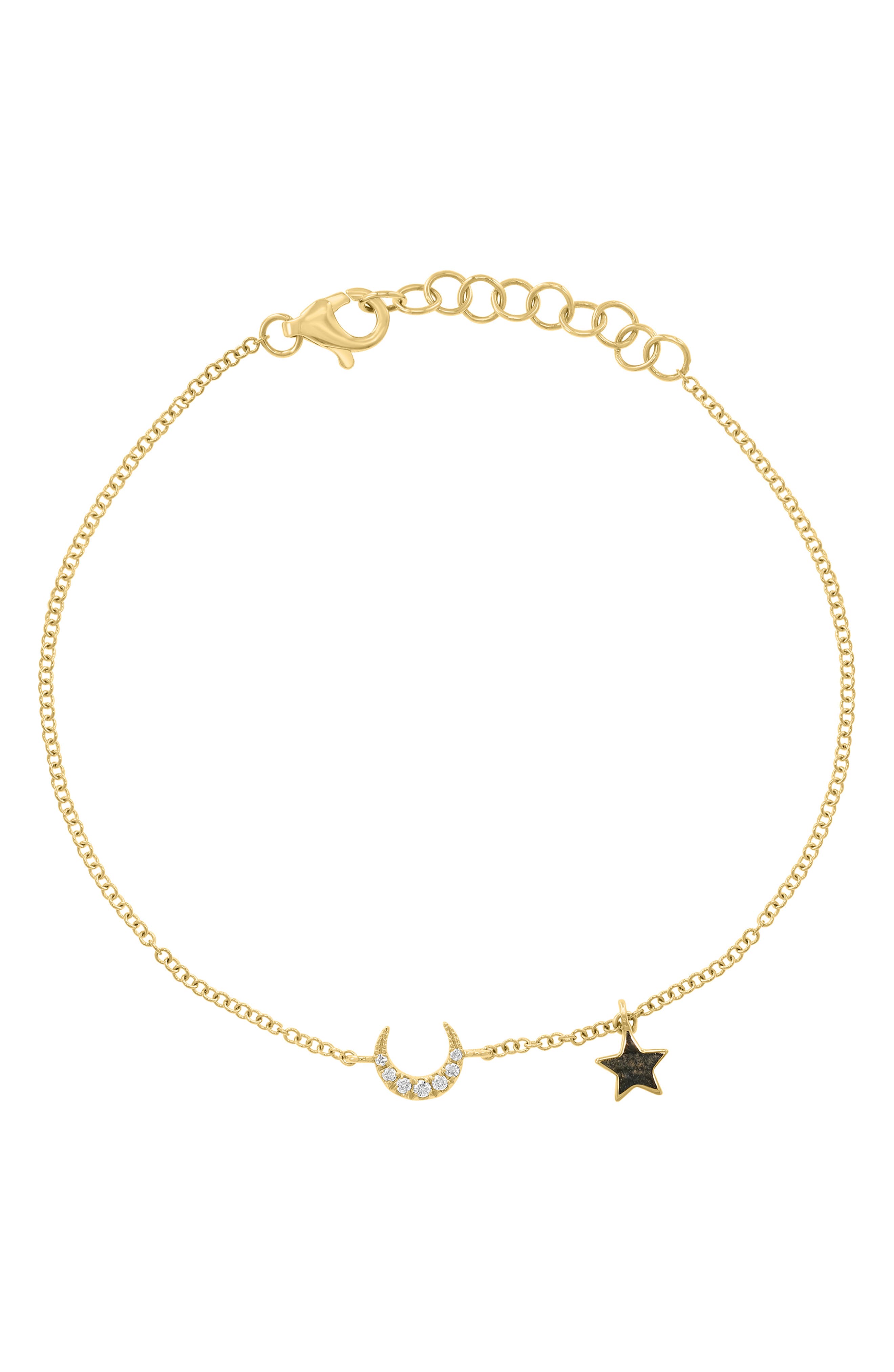 EFFY Diamond Crescent Moon & Enamel Star Charm Bracelet