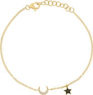EFFY Diamond Crescent Moon & Enamel Star Charm Bracelet