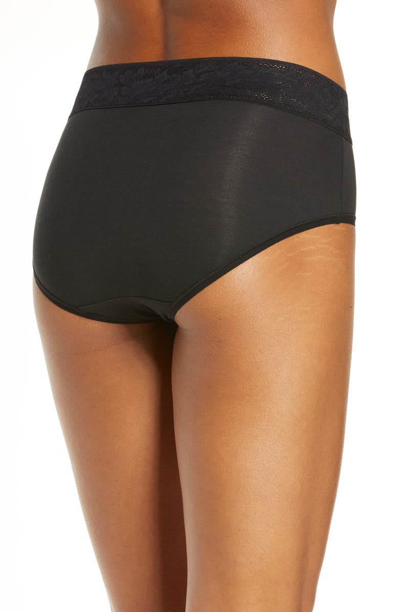 Tommy John Second Skin High Waist Lace Trim Briefs, Alternate, color,