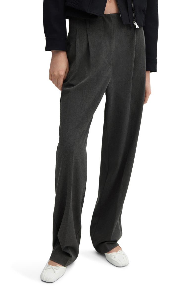 Pleated Wide Leg Pants, Main, color, GREY