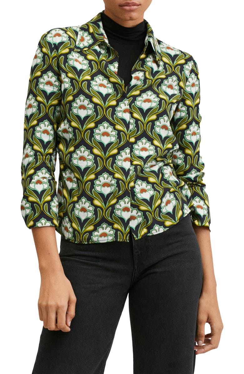 MANGO Floral Print Blouse, Main, color, 