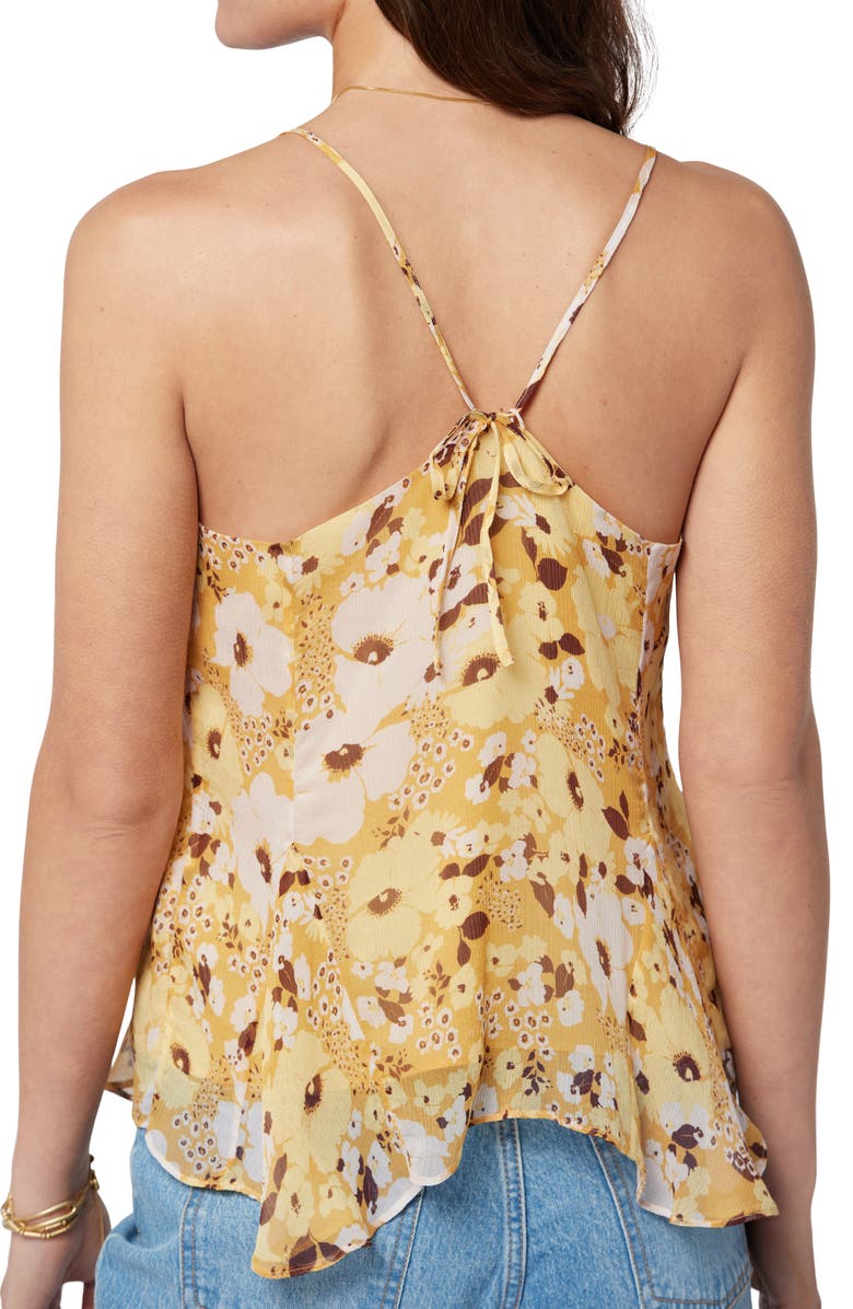 Joie Amelia Floral Handkerchief Hem Silk Camisole, Alternate, color, 