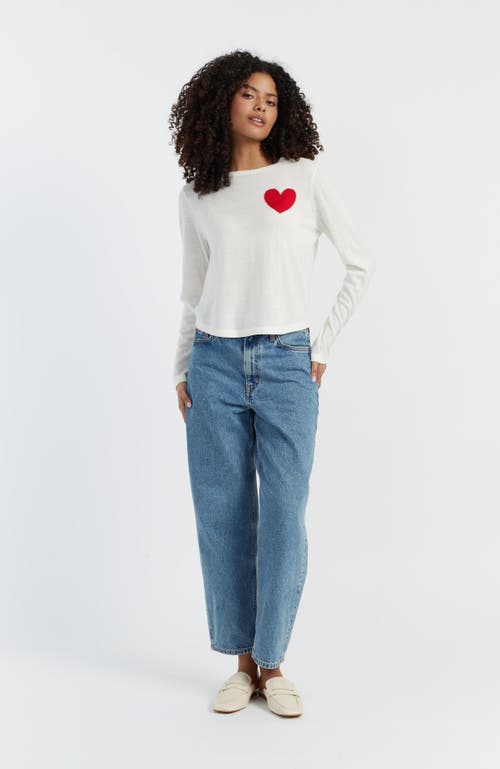 Chinti & Parker Pure Merino Heart Breton Sweater In Cream