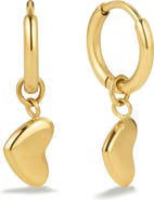 D.LOUISE Bubble Heart Huggie Hoop Drop Earrings