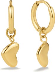 D.LOUISE Bubble Heart Huggie Hoop Drop Earrings