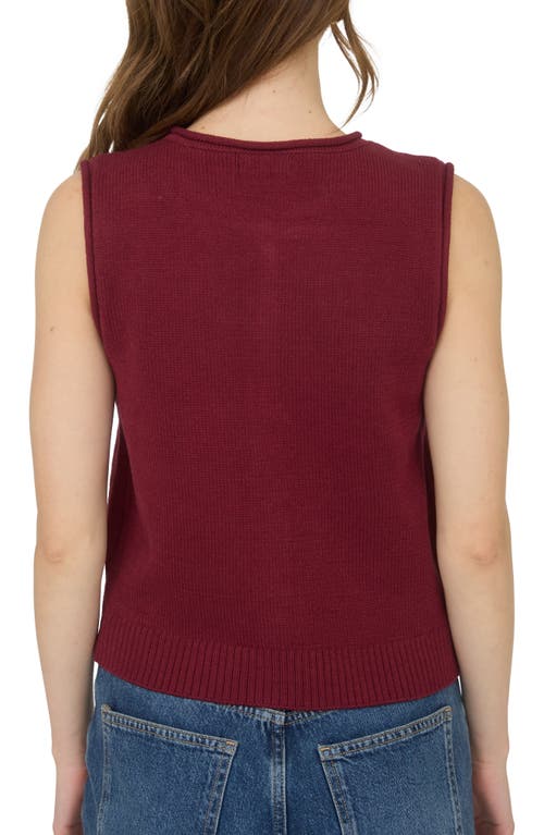 Blu Pepper Solid Button Front Sweater Vest In Purple
