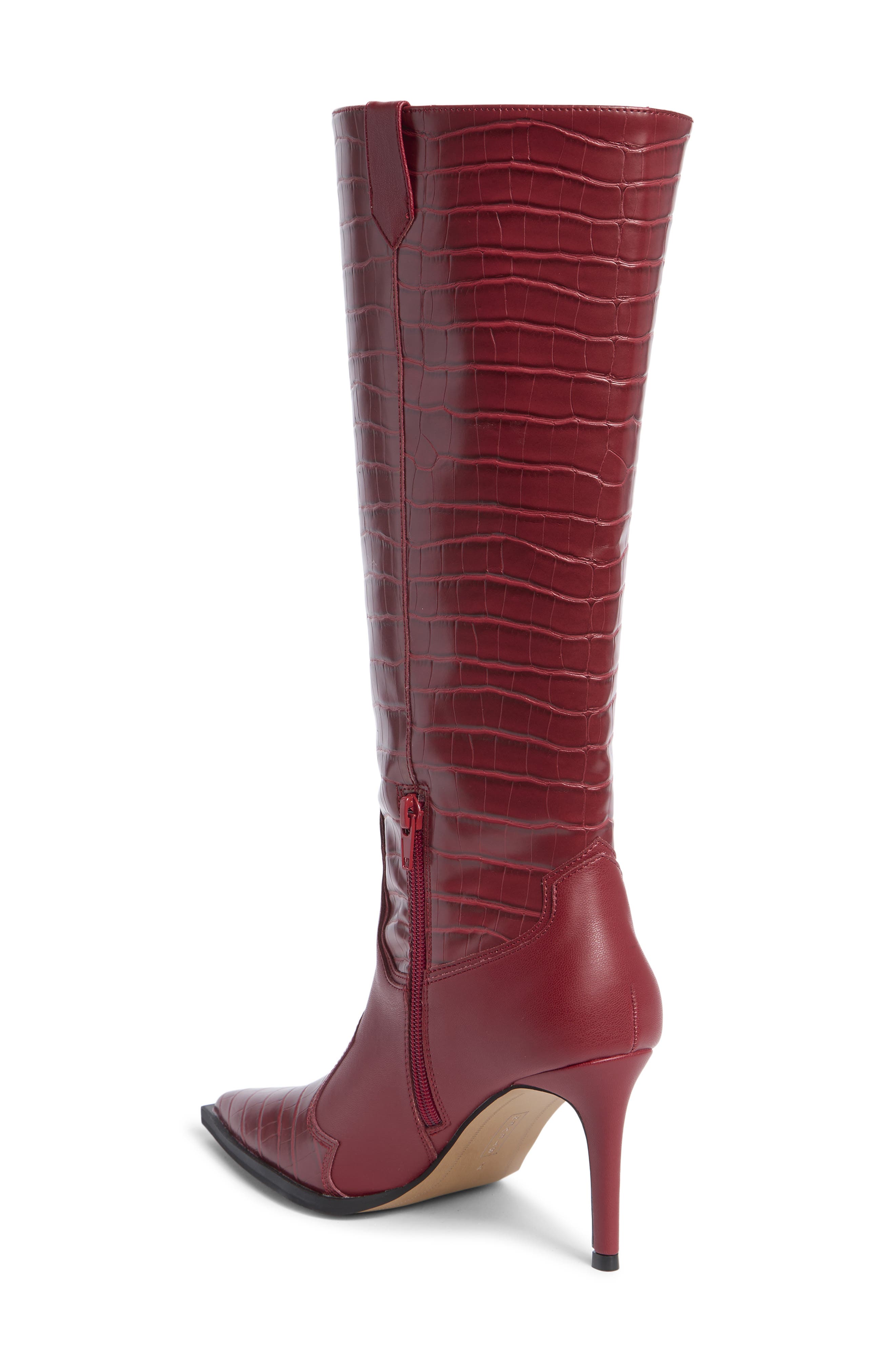 Steven New York Lanza Knee High Boot, Alternate, color, Red Croco