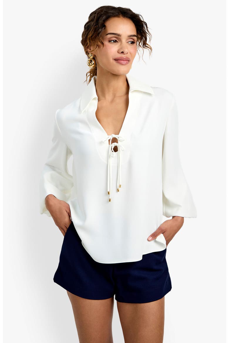 Lambro Peasant Top, Alternate, color, Whitewash