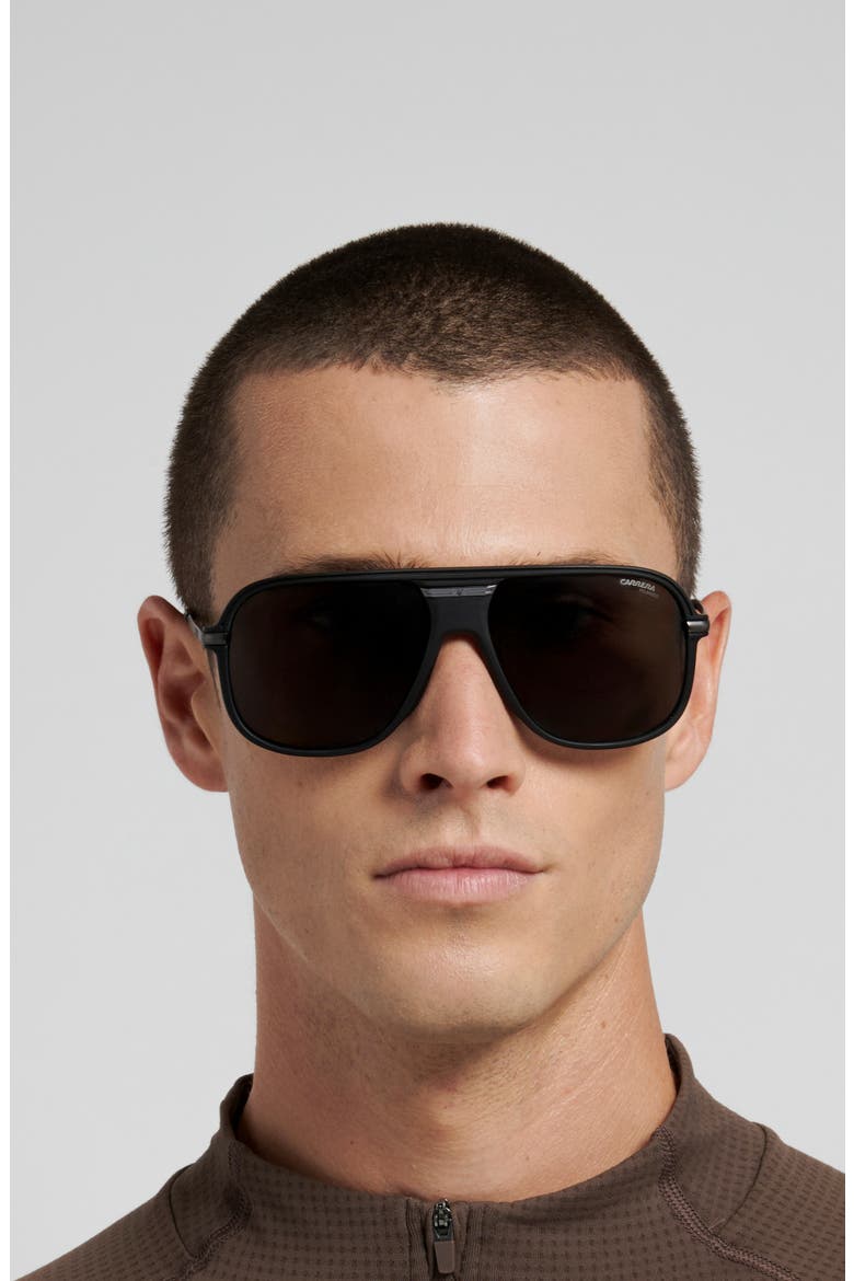C Sport 17/S 60mm Polarized Rectangular Sunglasses, Alternate, color, MATTE BLACK/ GREY PZ