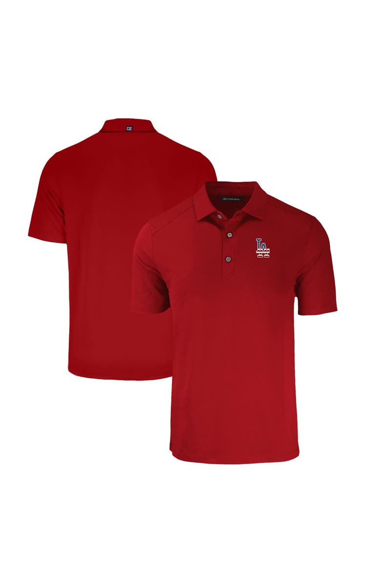 Cutter & Buck Men's Cutter & Buck  Red Los Angeles Dodgers Stars & Stripes Forge Eco Stretch Recycled Polo, Main, color, 