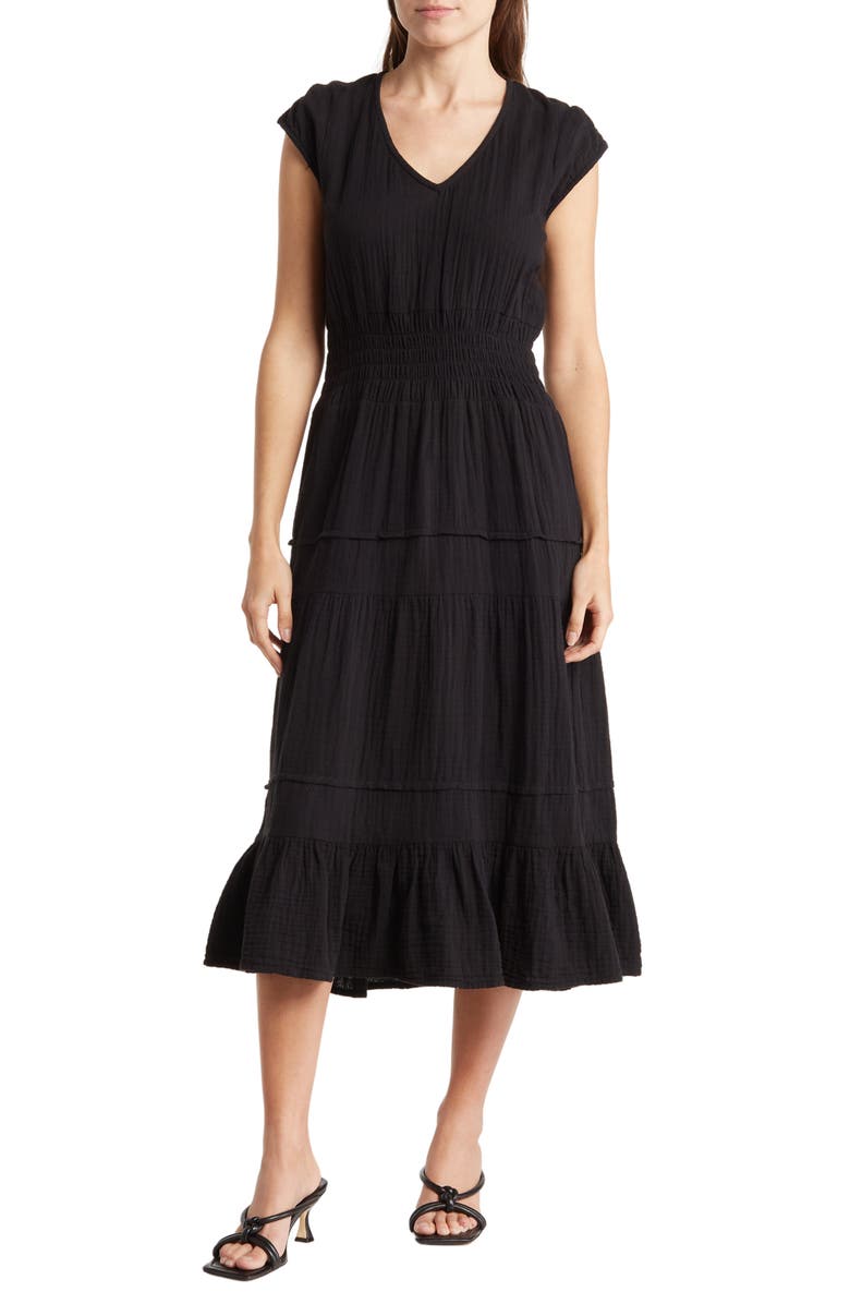 Maisie Gauze Smocked Midi Dress, Main, color, 